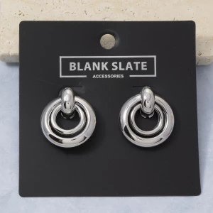 Gold Dipped Mixed Size Ring Doorknocker Earrings