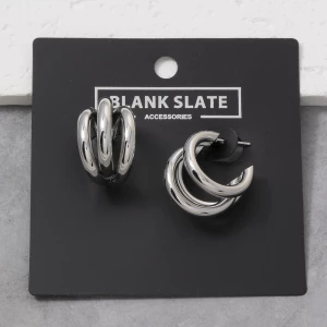 Gold Dipped Slim Ring Offset Hoop Earrings