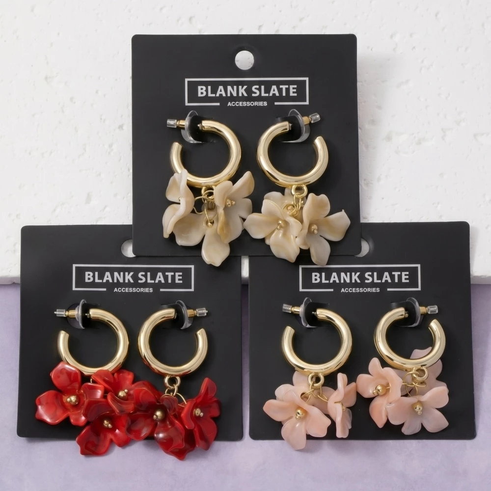 Acrylic Flower Cluster Drop Earrings