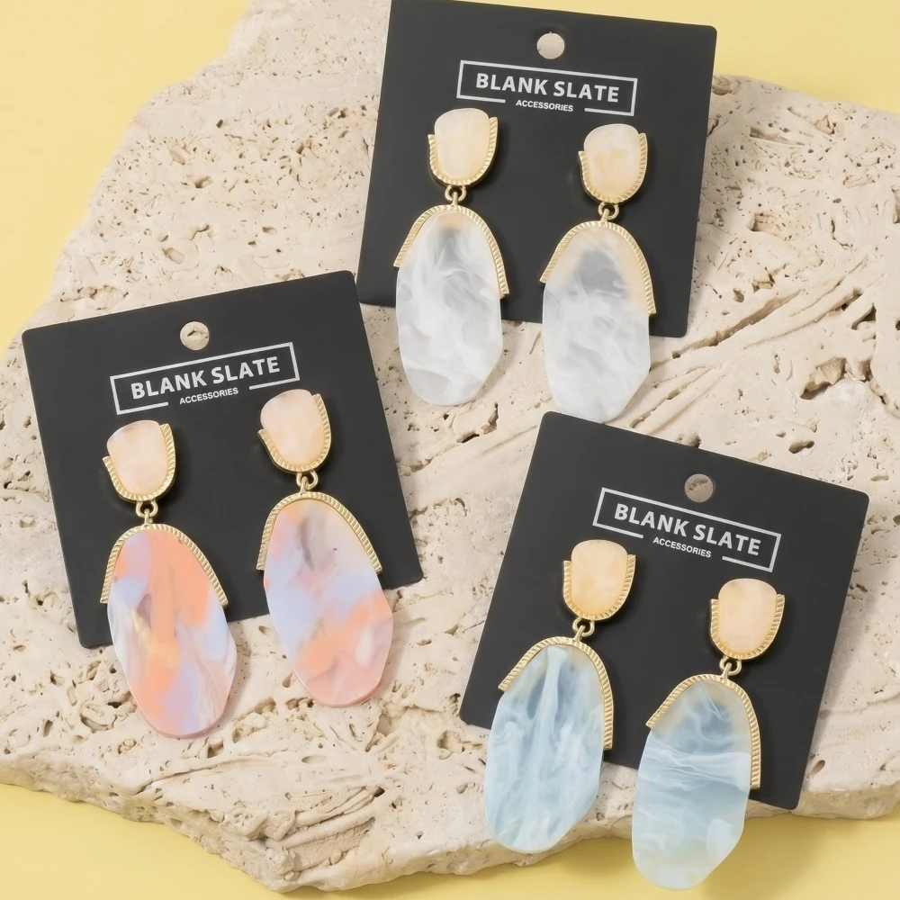 Marble Texture Teardrop Earrings