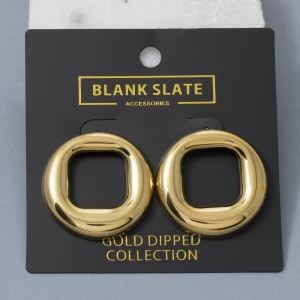 Chunky Puffed Open Circle Stud Earrings