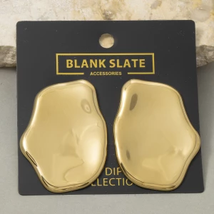 Oversized Molten Pebble Stud Earrings