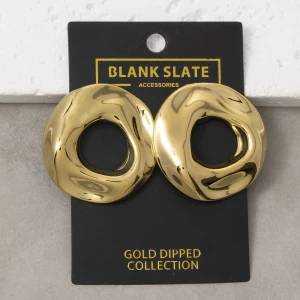 Molten Wavy Open Circle Stud Earrings
