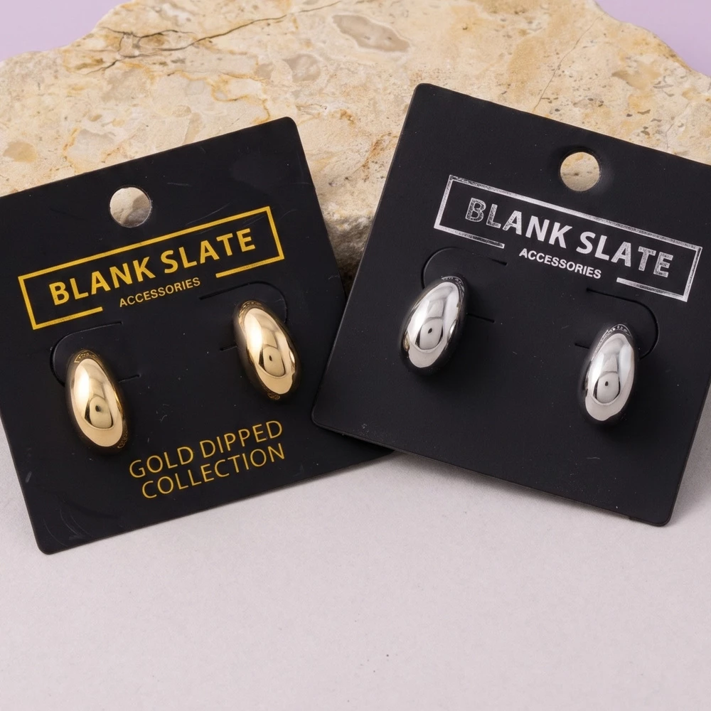 Petite Dome Teardrop Hoop Earrings