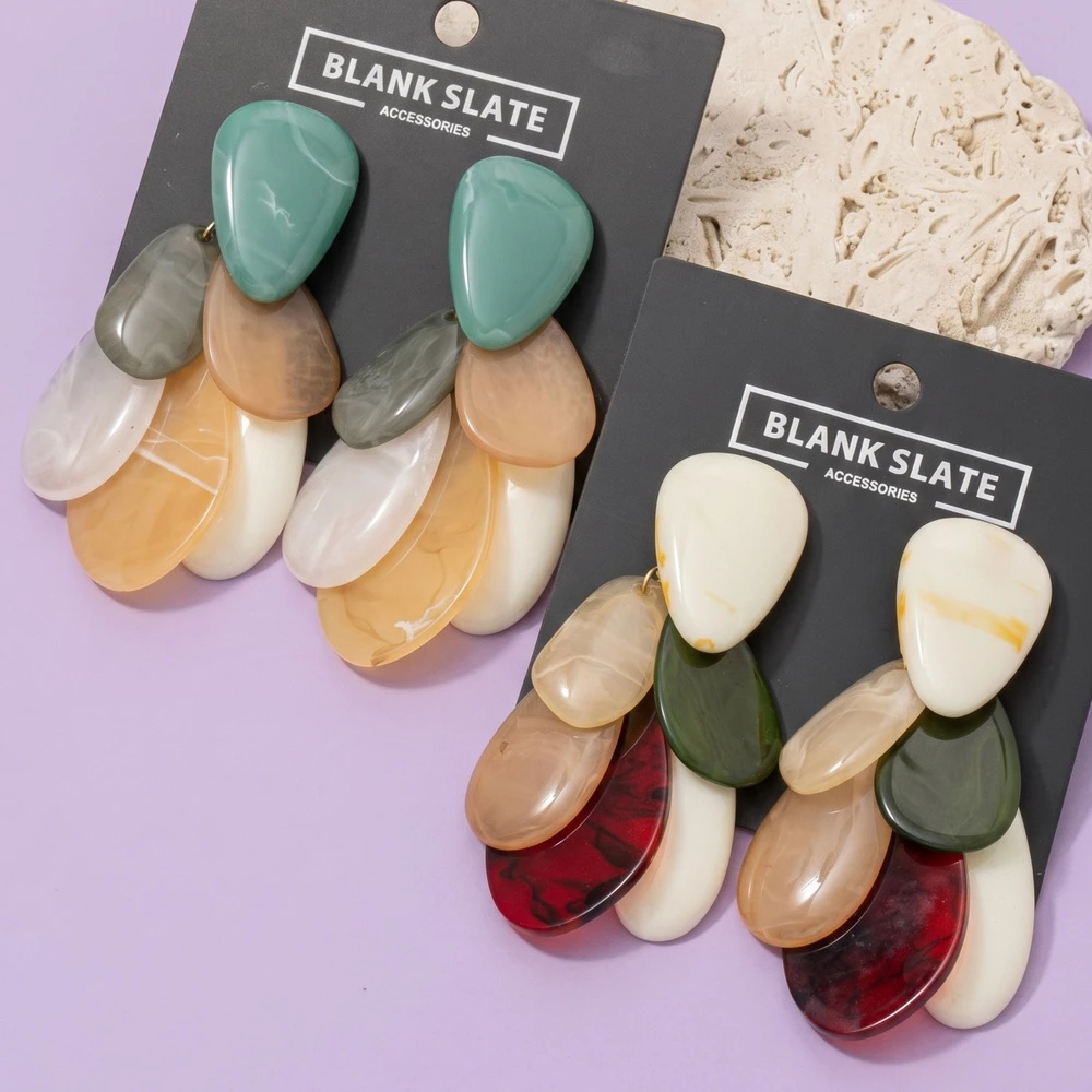 Tiered Teardrop Cluster Statement Earrings