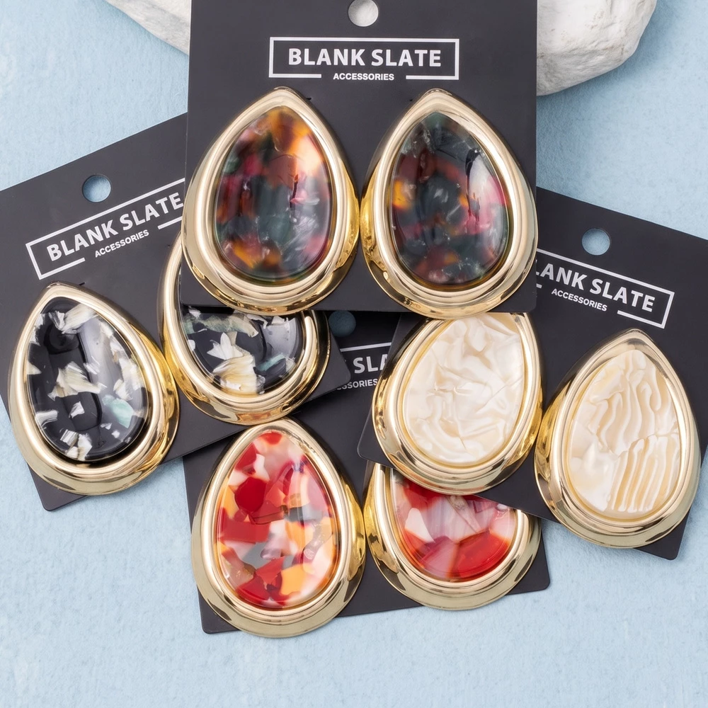 Confetti Teardrop Statement Earrings