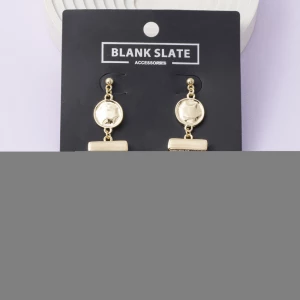 Hammered Coin Top Thread Tassel Drop Earrings