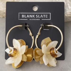Marbled Petal Flower Hoop Earrings