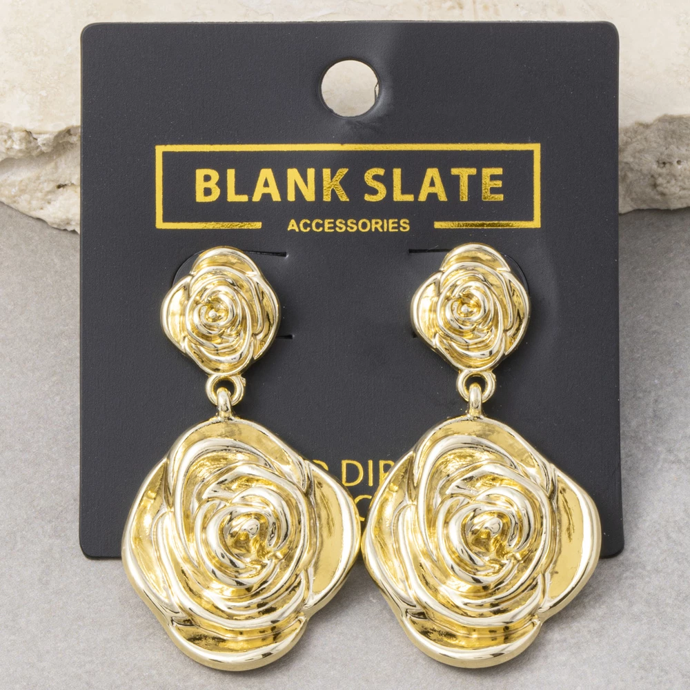 Gold Dipped Spiral Blossom Drop Earrings