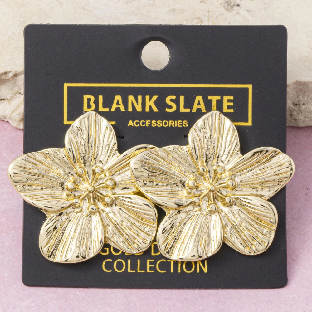 Gold Dipped Large Blossom Statement Earrings