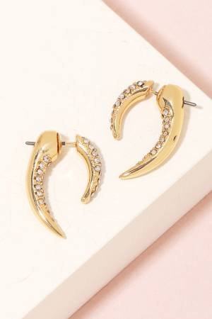 Studded Metallic Fang Earrings
