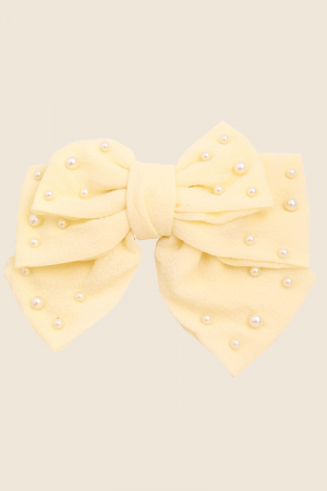 Pearl Bow Tie Barrette