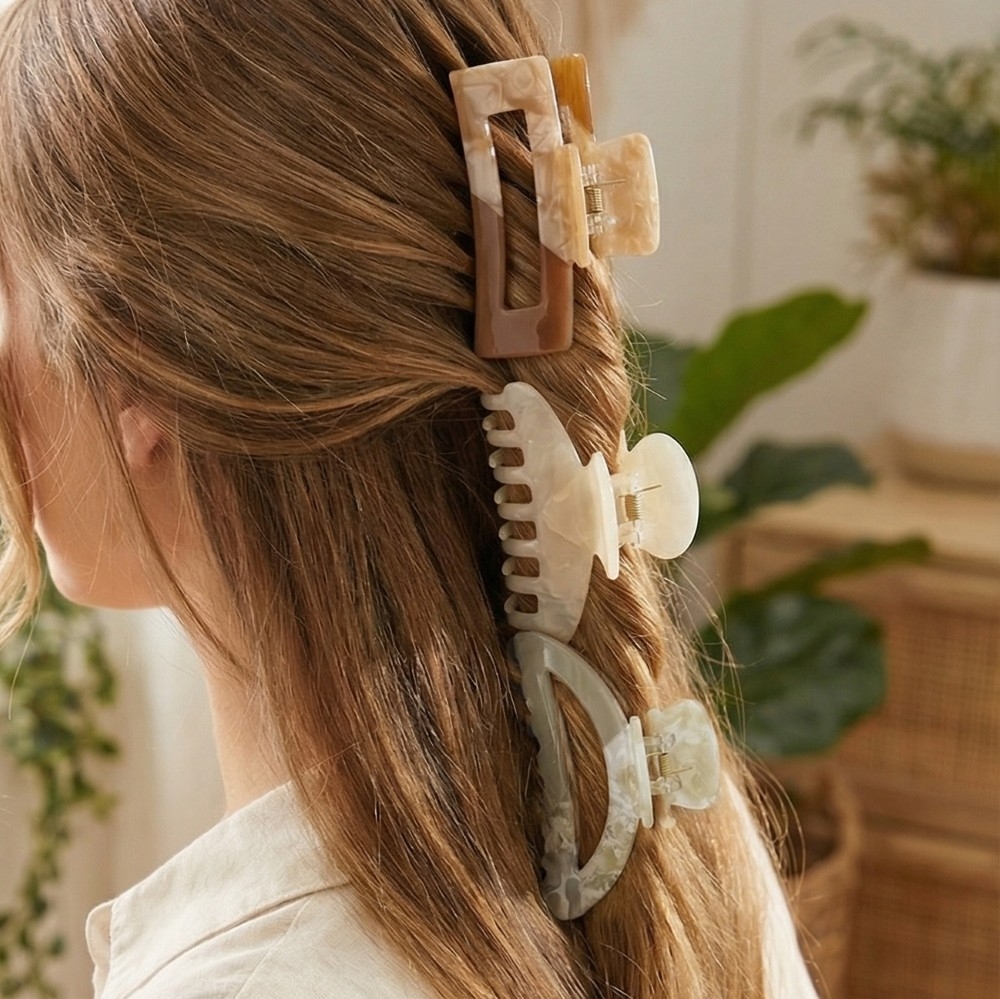 Acetate Three Piece Hair Claw Set