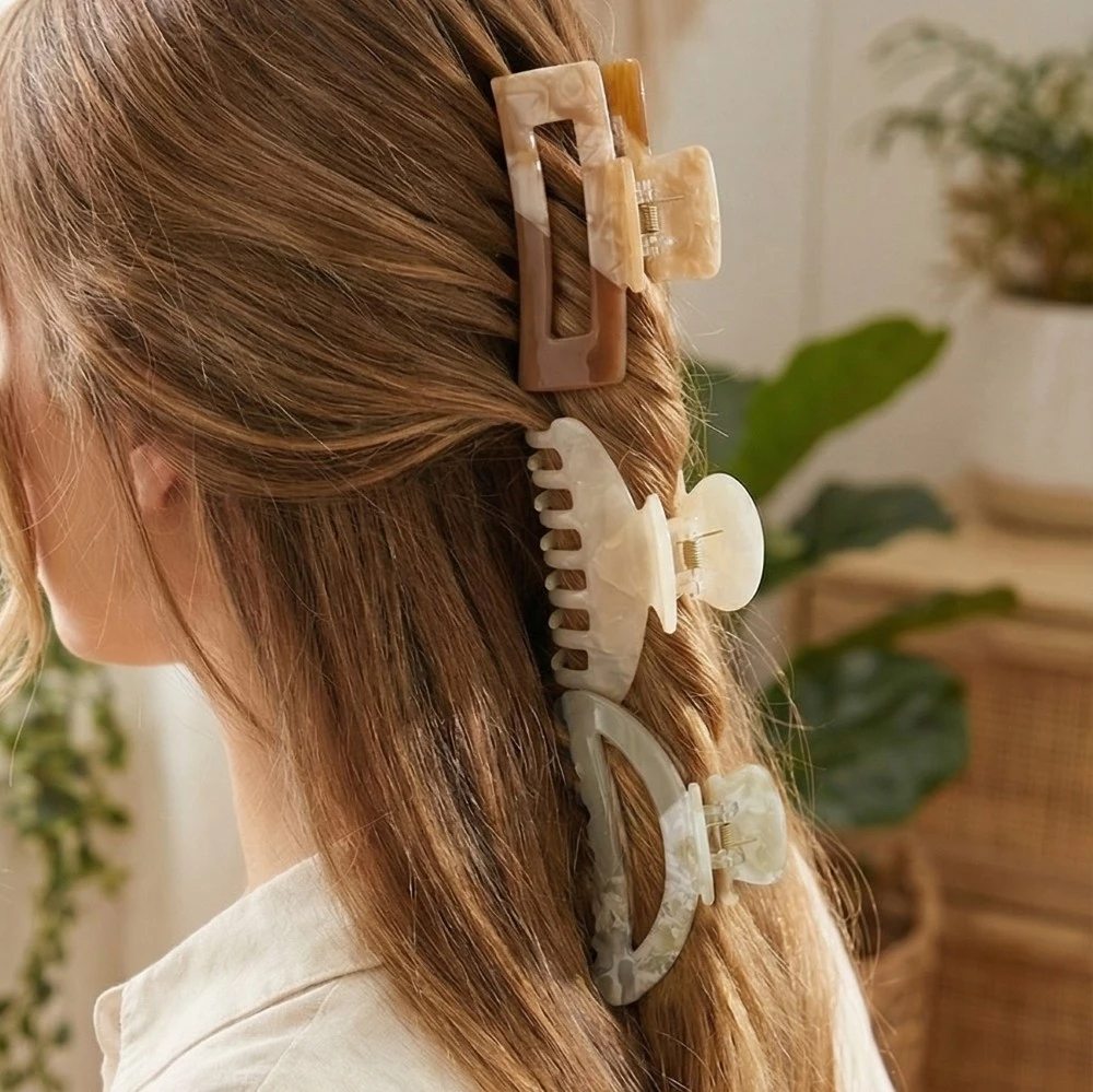 Acetate Three Piece Hair Claw Set