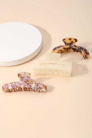 3 Piece Mixed Acetate Hair Claws