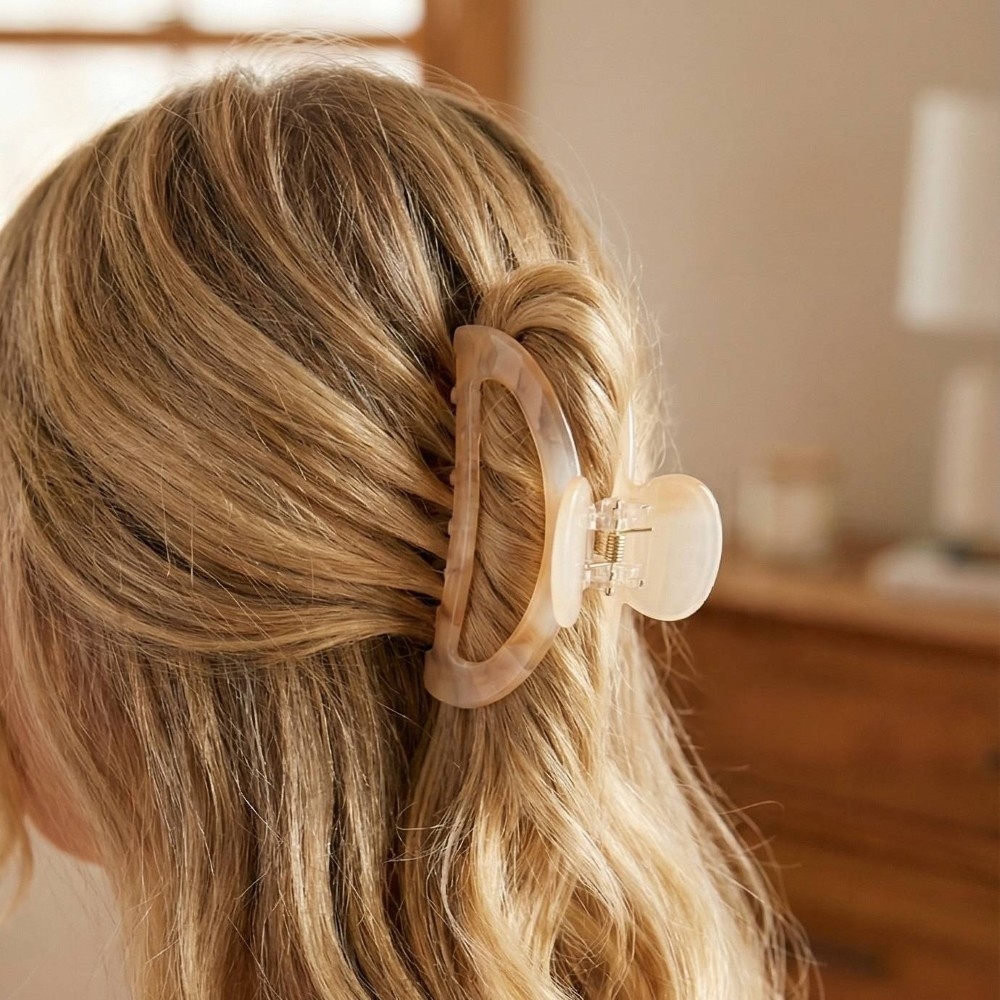 Three Piece Striped Pattern Acetate Hair Claw Set