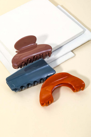 Glossy Assorted Hair Claw Set