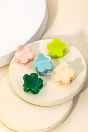 Five Piece Acetate Mini Flower Jaw Hair Clip
