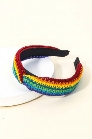 Zig Zag Striped Braided Headband