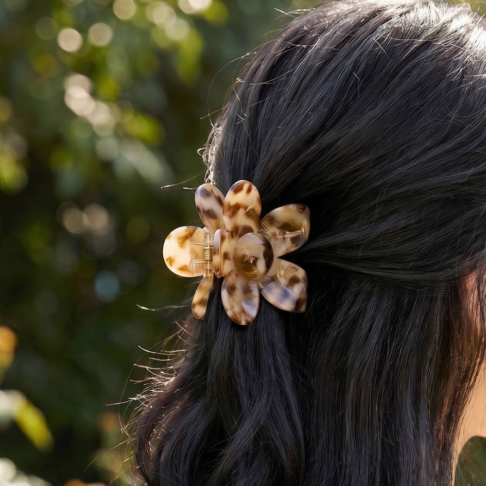 Acetate Flower Hair Claw Clips
