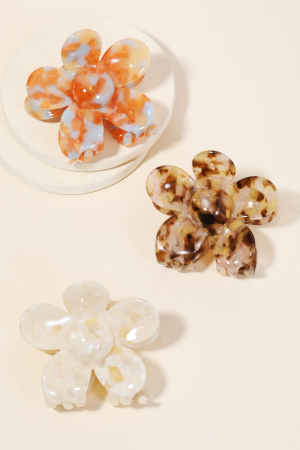 Acetate Flower Hair Clip Set