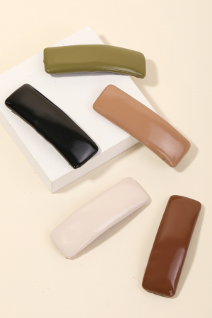 5 Piece Glossy Leather Hair Clips