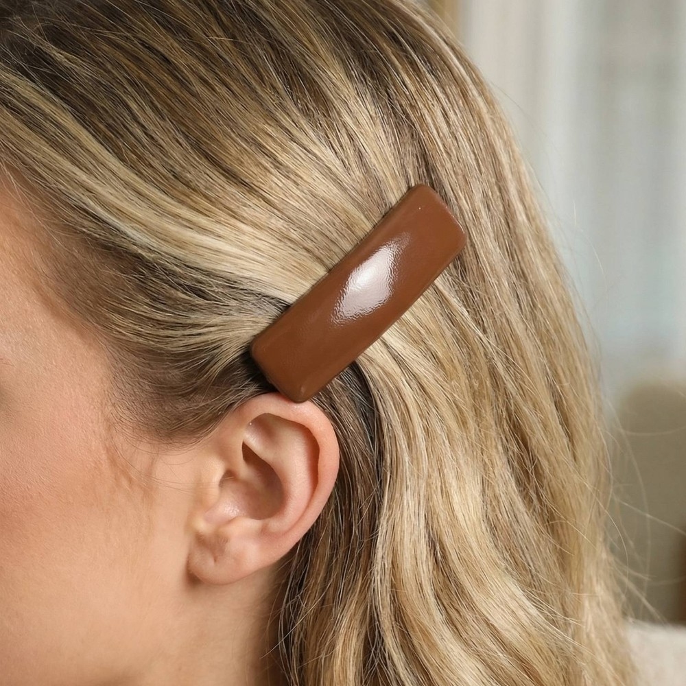 Glossy Leather Hair Clips