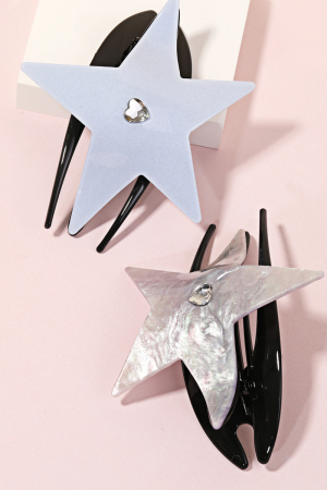 Two Piece Acetate Star Hair Clip Set