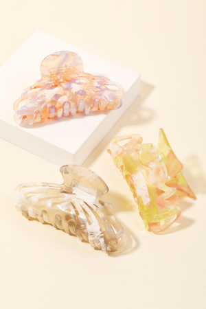 Three Piece Acetate Hair Clip Set