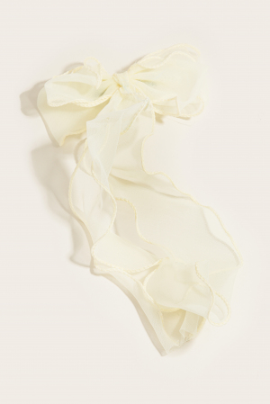 Sheer Long Tail Ribbon Bow Hair Clip