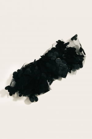 Sheer Multi Flower Ribbon Bow Hair Clip