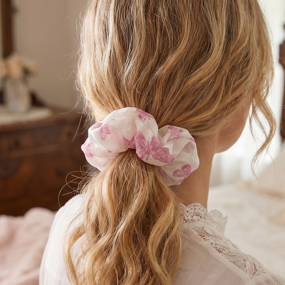 Floral Print Oversized Scrunchie Set Of Two
