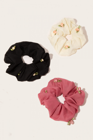 Rose Hair Scrunchie Set