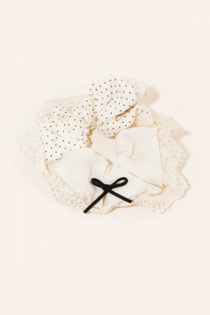 Floral Dotted Scrunchie
