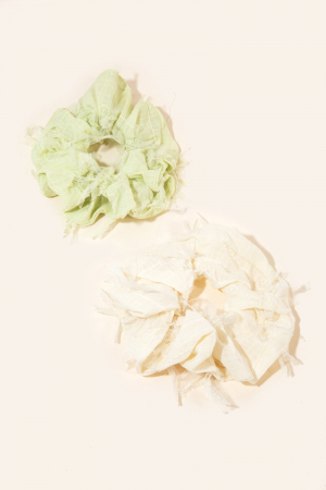 Two Piece Feather Scrunchie Set