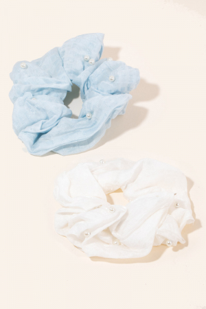Two Piece Pearl Scrunchie Set