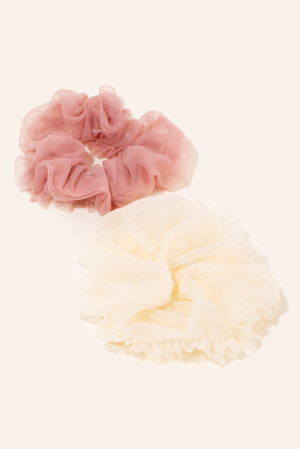 Two Piece Pom Scrunchie Set