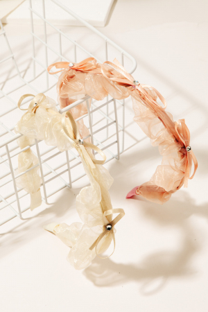Sheer Ribbon Bow Headband Set