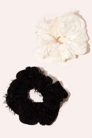 Fuzzy Two Piece Scrunchie Set