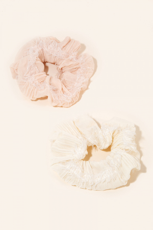 Two Piece Fuzzy Hair Scrunchie Set