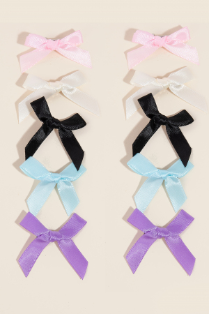 5Pc Multi Color Mini Ribbon Bow Hair Clips