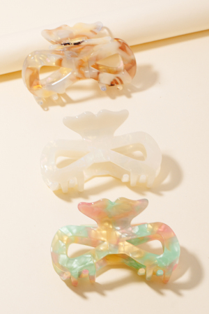 3Pc Mixed Resin Figure 8 Hair Claw Set