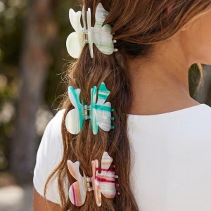 3Pc Mixed Striped Hair Claw Set
