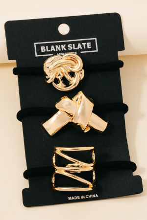 Mixed Metallic Knot Hair Tie Set