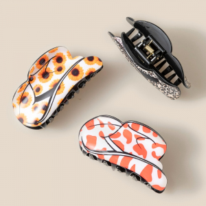 Floral Western Cowboy Hat Hair Claw Set
