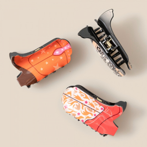 Three Piece Cowboy Boots Hair Claw Set