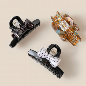 Acetate Bow Hair Claw Set