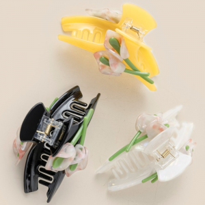 Three Piece Flower Hair Clip Set