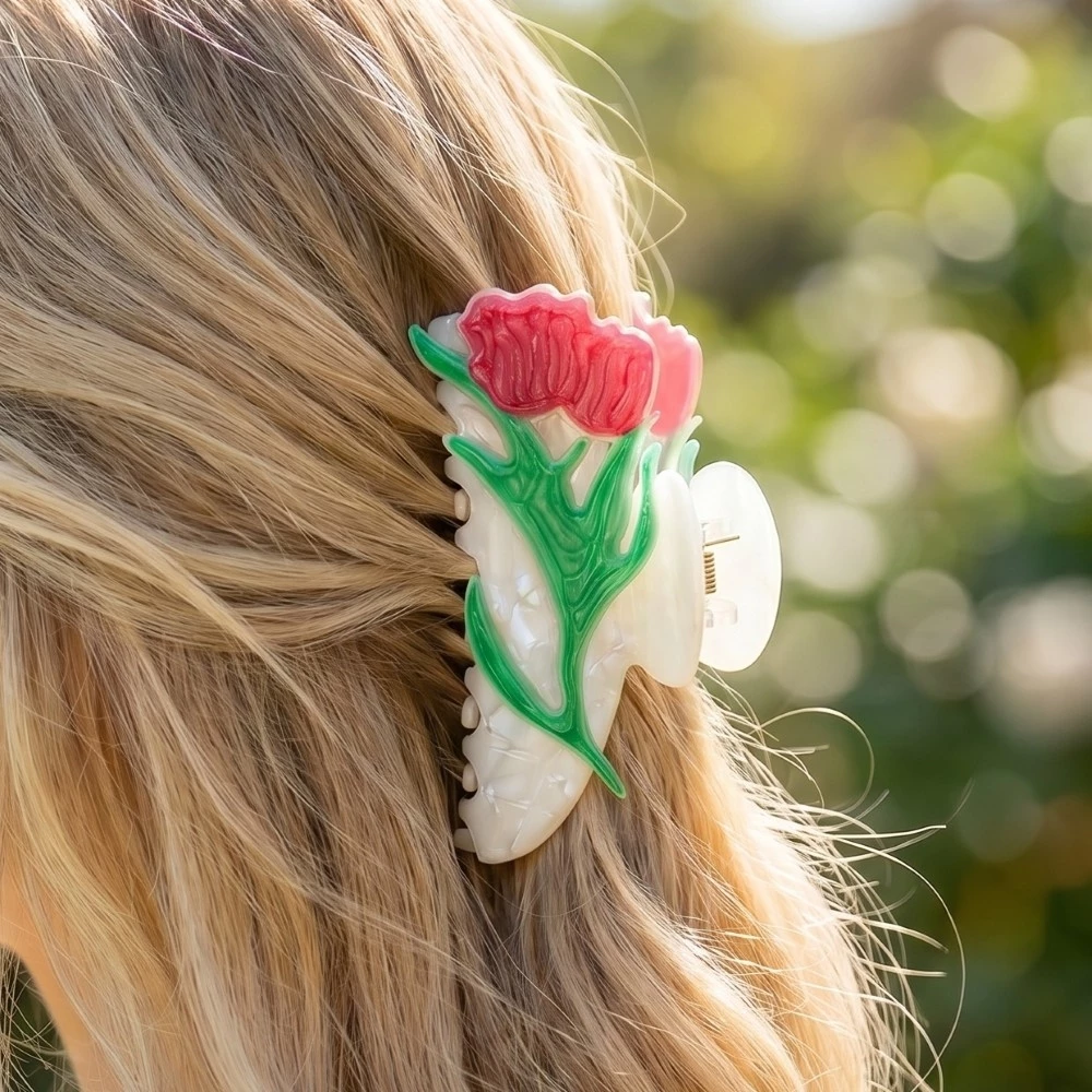 3 Piece Mixed Tulip Flower Hair Claw Set