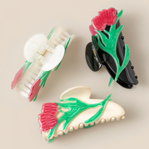 3 Piece Mixed Tulip Flower Hair Claw Set
